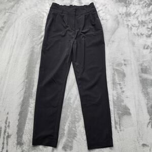 HAVE Los Angeles Pants Womens S Black High Rise Ruffled Waist Slim Tapered Leg